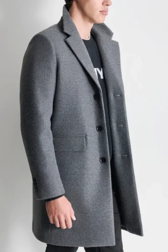 Abrigo de imitación de lana con peto con capucha