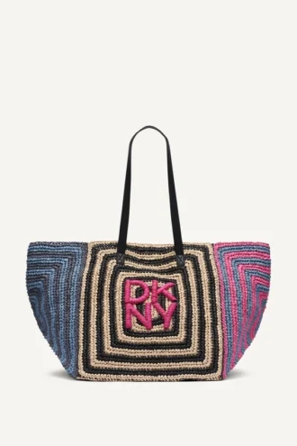 Bolsos Tote de paja de ganchillo con logotipo de Paloma
