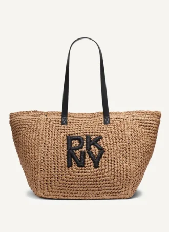 Bolsos Tote de paja de ganchillo con logotipo de Paloma