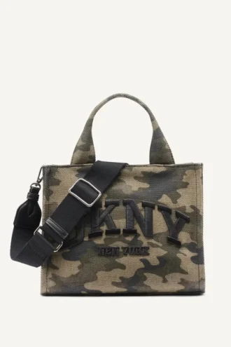 Bolsos Tote Hadlee pequeño con estampado de camuflaje y logotipo bordado