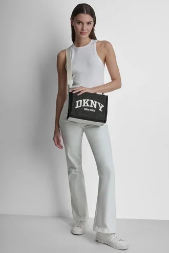 Bolsos Tote pequeños Hadlee de paja con logotipo