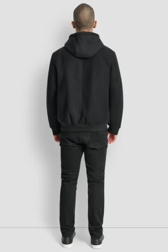 Bomber de imitación de lana con peto con capucha