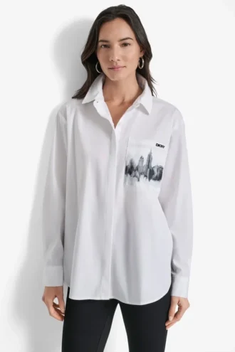 Camisa con bolsillos y silueta urbana