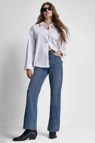 Camisa de manga larga con botones y pedrería