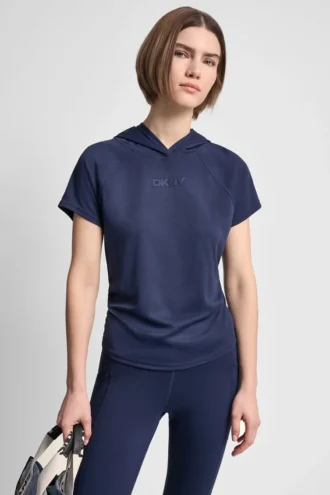 Camiseta con capucha de malla y logotipo