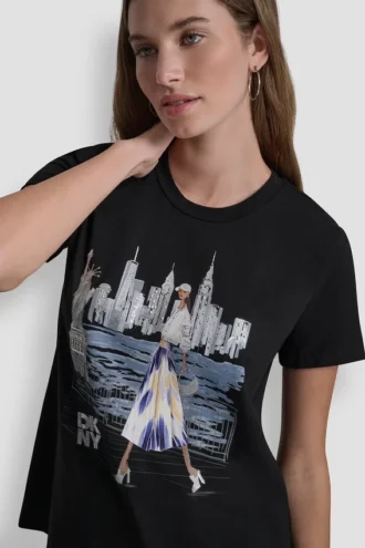 Camiseta con estampado de la Estatua de la Libertad