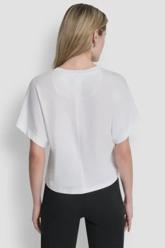 Camiseta con logo de cristales