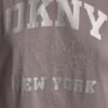 Camiseta con logo DKNY 1989 y tachuelas