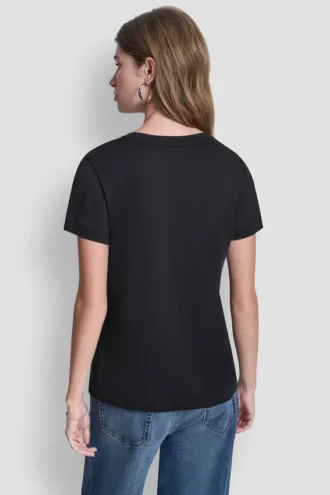 Camiseta con pedrería apilada de DKNY Vaqueros
