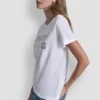 Camiseta con pedrería apilada de DKNY Vaqueros