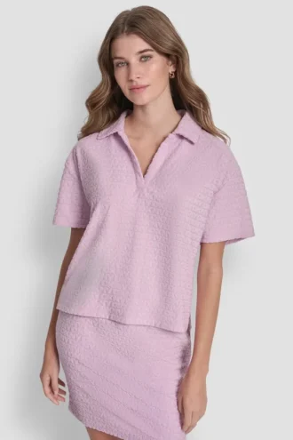 Camiseta holgada con logo jacquard