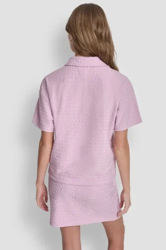 Camiseta holgada con logo jacquard