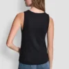 Camiseta sin mangas con cuello en V y pedrería