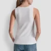 Camiseta sin mangas con cuello en V y pedrería