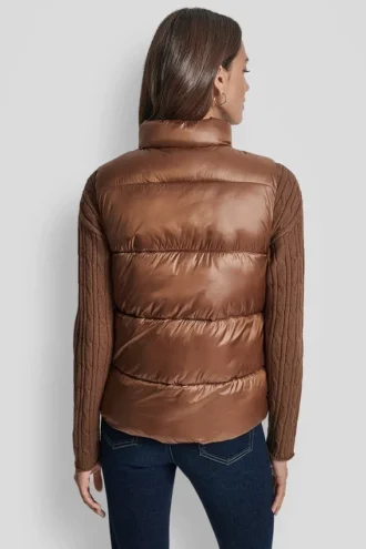 Chaleco plumífero acolchado con logotipo bordado