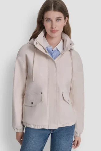 Chaqueta bomber de cuello alto con capucha Chaqueta bomber de cuello alto con capucha