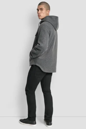 Chaqueta con capucha de imitación de lana