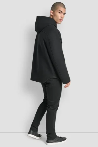 Chaqueta con capucha de imitación de lana