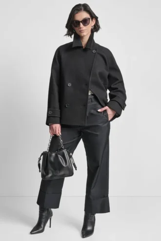 Chaqueta corta de imitación de lana