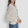 Chaqueta de jersé con botones y textura