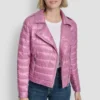 Chaqueta plumífero ligera estilo motero