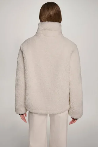 Chaqueta Sherpa con cremallera y cuello con hebillas