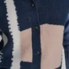 Cárdigan corto con bloques de color