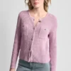 Cárdigan de cuello redondo con punto Tuck