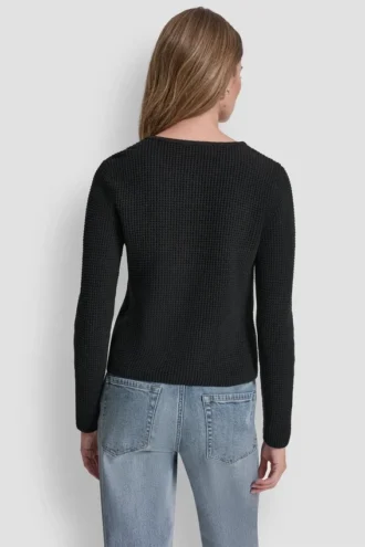 Cárdigan de cuello redondo con punto Tuck