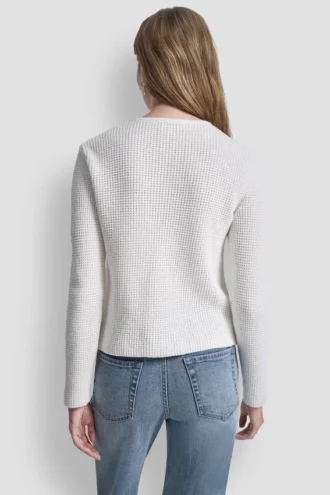 Cárdigan de cuello redondo con punto Tuck
