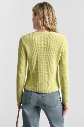 Cárdigan de cuello redondo con punto Tuck