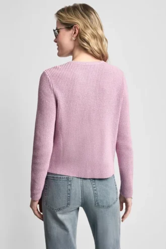 Cárdigan de cuello redondo con punto Tuck