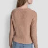 Cárdigan de cuello redondo con punto Tuck Cárdigan de cuello redondo con punto Tuck