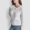 Cárdigan de cuello redondo con punto Tuck