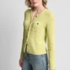 Cárdigan de cuello redondo con punto Tuck