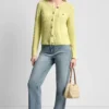 Cárdigan de cuello redondo con punto Tuck