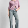 Cárdigan de cuello redondo con punto Tuck