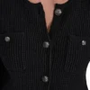Cárdigan de cuello redondo con punto Tuck Cárdigan de cuello redondo con punto Tuck