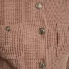 Cárdigan de cuello redondo con punto Tuck Cárdigan de cuello redondo con punto Tuck