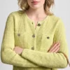 Cárdigan de cuello redondo con punto Tuck
