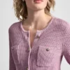 Cárdigan de cuello redondo con punto Tuck