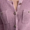 Cárdigan de cuello redondo con punto Tuck