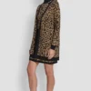 Cárdigan de jacquard con estampado de leopardo