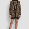 Cárdigan de jacquard con estampado de leopardo