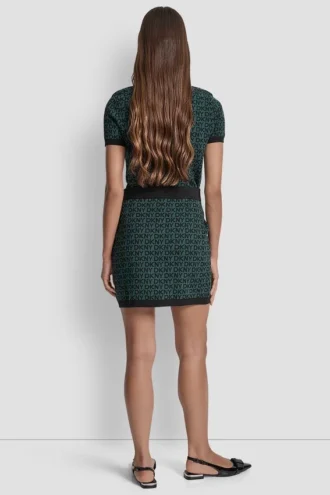 Falda corta de jacquard con logotipo