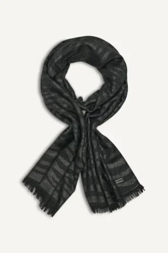 Fular metálico con estampado de cebra