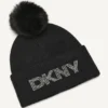 Gorro Disco DKNY con pompón de piel sintética