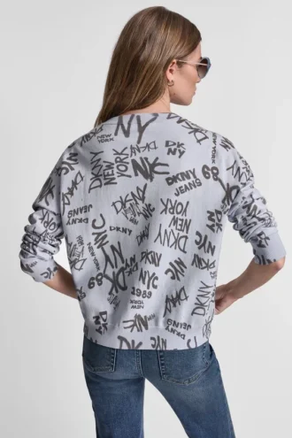 Jersey de cuello en V con estampado de logotipo