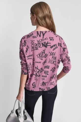 Jersey de cuello en V con estampado de logotipo