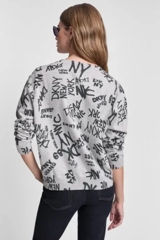 Jersey de cuello en V con estampado de logotipo